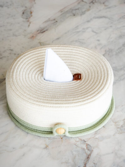 Porta-Guardanapo de Mesa de Corda Off White e Pistache