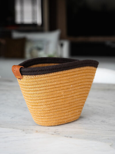 Porta-Guardanapo de Mesa de Corda Marrom e Caramelo